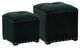 A & B Home 2-Piece Smooth Green Upholstered Stool Set-0