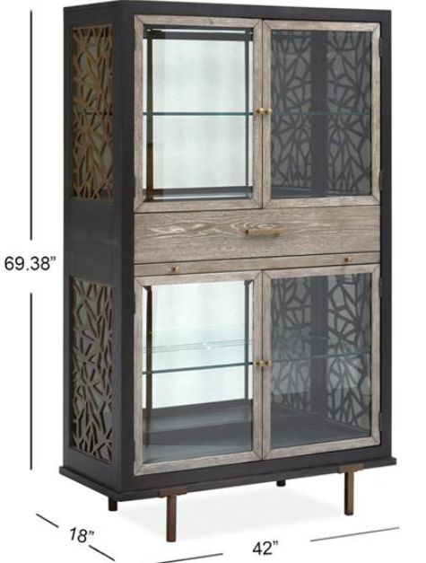 Magnussen Home® Ryker Coventry Gray/Nocturn Black 4-Door Display Cabinet-2