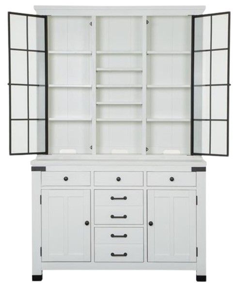 Magnussen Home® Harper Springs Silo White Server with Hutch Set-3