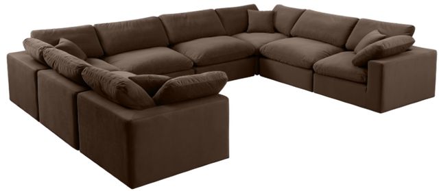 Meridian Furniture Comfy 8-Piece Brown Velvet Sectional-0