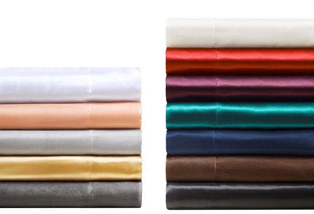 Olliix by Madison Park Essentials Satin Navy Queen Wrinkle-Free Luxurious 6-Piece Sheet Set-4