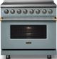 Viking® 5 Series 36" Novembery Sky Pro Style Induction Range with Brushed Brass Trim-3