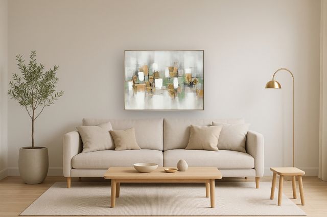 Classy Living Radiant Golden Haze Modern Blocks Wall Art-1