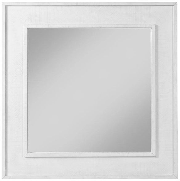 Universal Explore Home™ Modern Farmhouse Rustic Oak Square Mirror-0