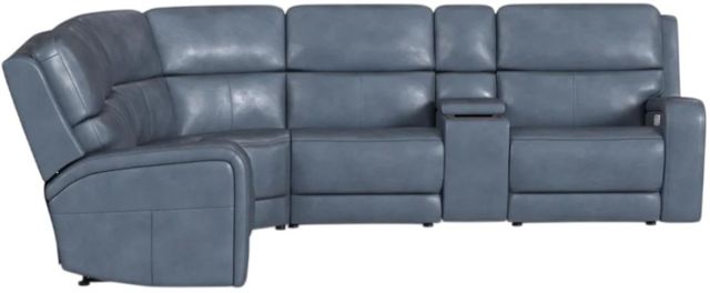 Flexsteel® Oasis Storm Leather Power Sectional with Custom Layout Options-2