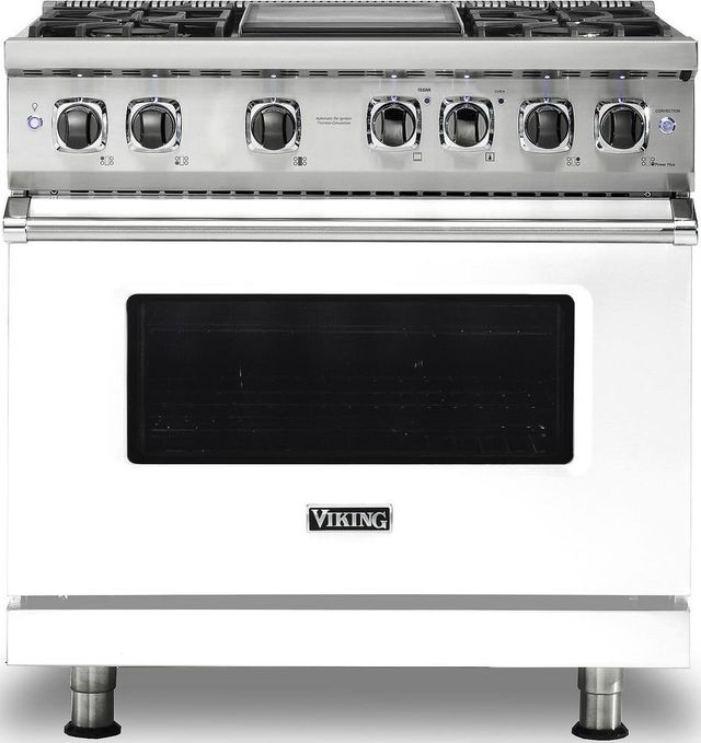 Viking® Professional 5 Series 36" White Pro Style Dual Fuel Liquid Propane Range-0