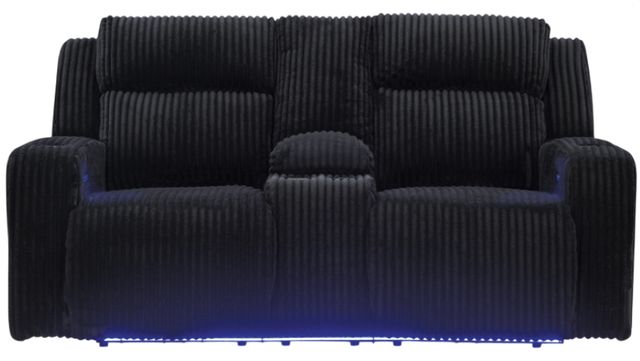Signature Design by Ashley® Forest Lake Black Power Reclining Loveseat with Console and Adjustable Headrest-1