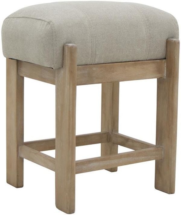 International Furniture Direct Balam Ivory/Stained White Accent Stool-0