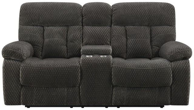 New Classic® Home Furnishings Bravo Charcoal Dual Manual Reclining Console Loveseat-1