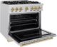 ZLINE Classic Autograph Edition 36" Satin Stainless Steel Pro Style Dual Fuel Range with Champagne Bronze Accents-3