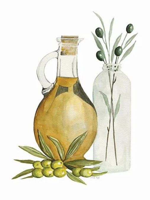 Classy Art Olive Oil Jar I by Cindy Jacobs Wall Art-0