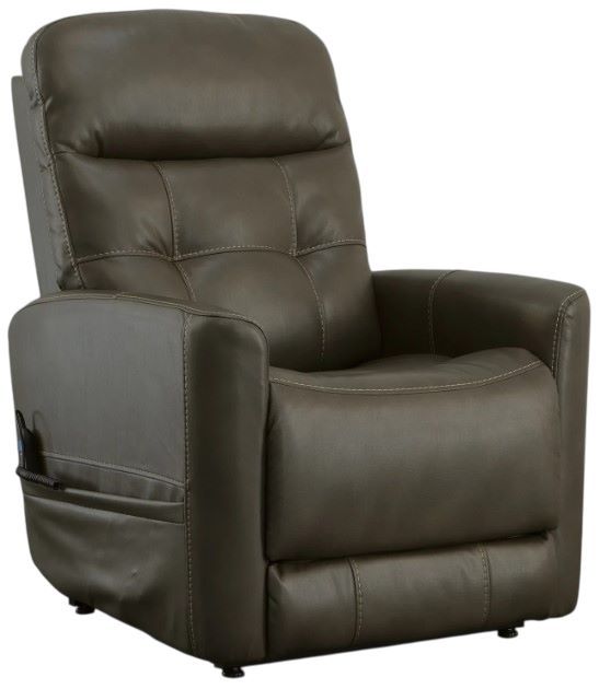 Flexsteel® Kenner Dark Brown Power Lift Recliner with Power Headrest and Lumbar