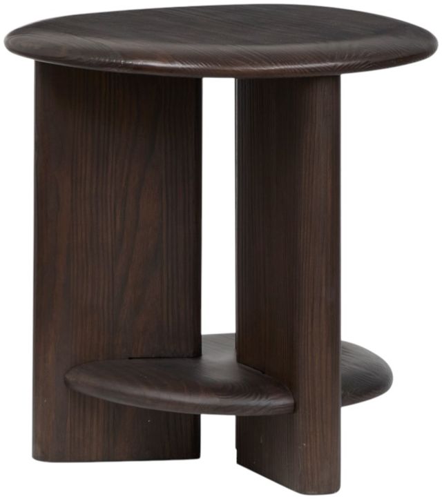 Magnussen Home® Upton Coffee Bean Brown Shaped End Table-2