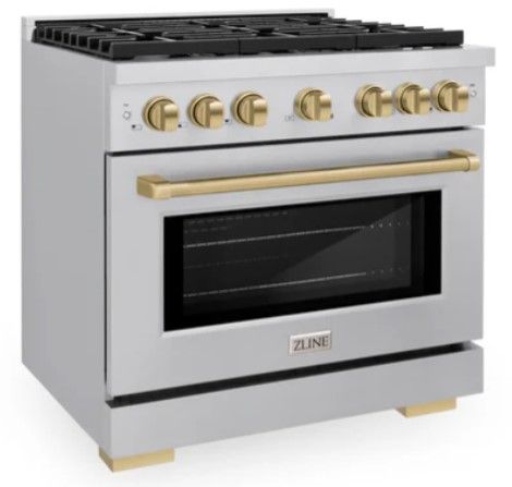 ZLINE Autograph Edition 36" Stainless Steel Pro Style Gas Range with 6 Burner Cooktop-3