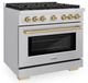 ZLINE Autograph Edition 36" Stainless Steel Pro Style Gas Range with 6 Burner Cooktop-3
