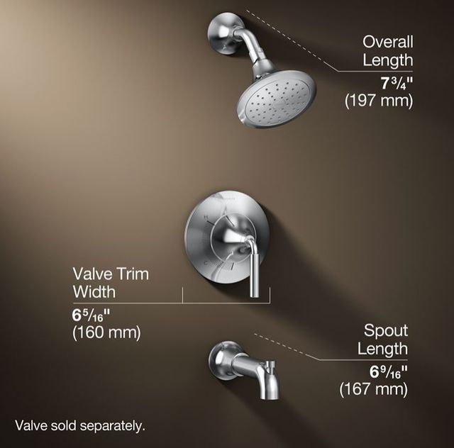 KOHLER® Tone™ Rite-Temp® Polished Chrome 1.75 GPM Bath and Shower Trim Kit-2