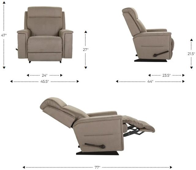 La-Z-Boy® Ace Chocolate Leather Manual Rocking Recliner-2