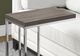 Monarch Specialties Inc. Dark Taupe Accent Table with Chrome Metal Base-1