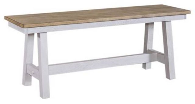 Liberty Furniture Lindsey Farm Sandstone/Weathered White Backless Bench