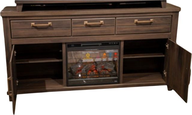 Signature Design by Ashley® Brazen Valley Dark Brown XL TV Stand with Fireplace Option-2