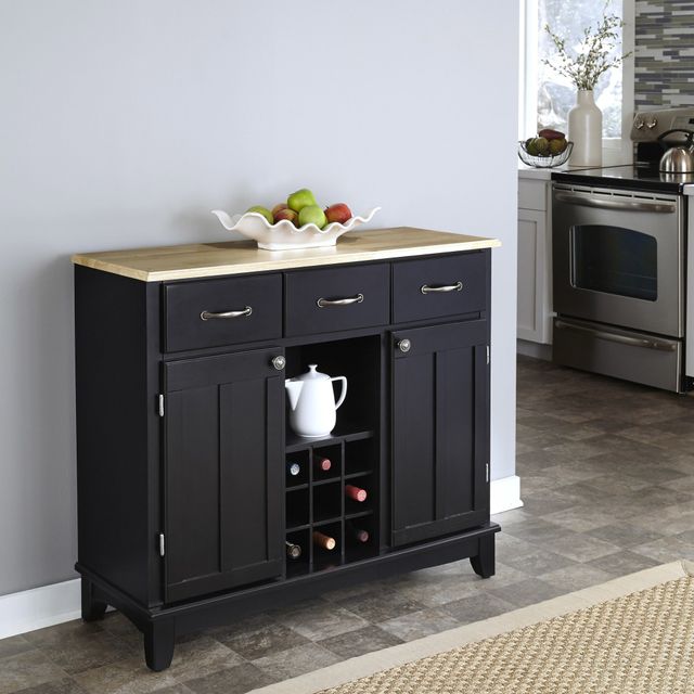 homestyles® Buffet Of Buffets Black/Natural Wood Server-1