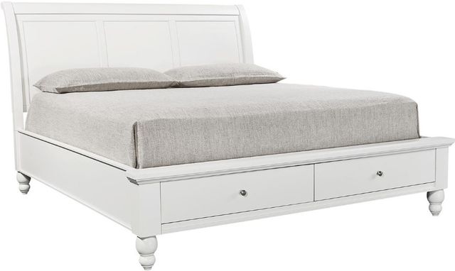 aspenhome® Cambridge White Queen Storage Sleigh Bed-0