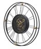 A & B Home Black/Gold Thin Metal Gear Clock-2