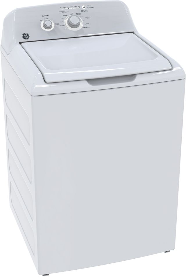 GE® 4.4 Cu. Ft. White Agitator Top Load Washer with Stainless Steel Basket-1