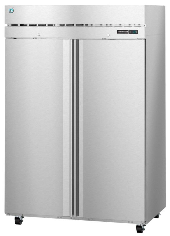 Hoshizaki Steelheart® 52" 47.1 Cu. Ft. Stainless Steel Two Section Upright Freezer with Full Solid Doors and Lock-1