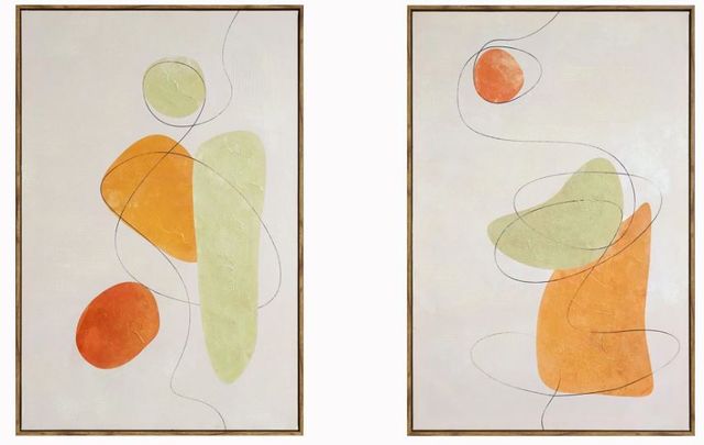 Classy Art 2-Piece 35" Hand Painted Textured Wall Art Set-0