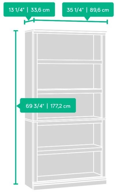 Sauder® Select Cherry 5-Shelf Bookcase-3