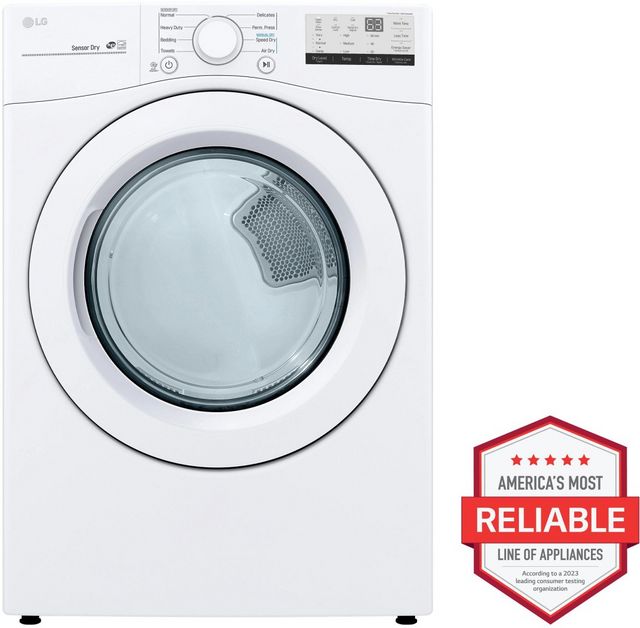 LG 7.4 Cu. Ft. White Front Load Electric Dryer-1