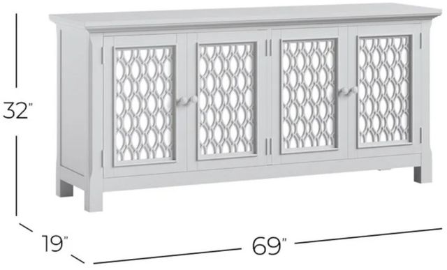 Jofran Inc. Isabella Champagne 69" Mirrored Accent Cabinet-2
