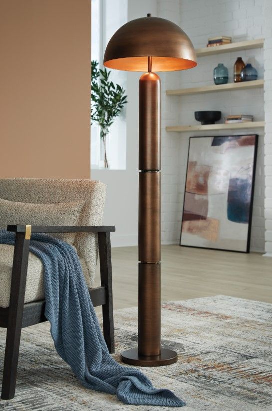 Signature Design by Ashley® Wendfield Antique Copper Floor Lamp-3