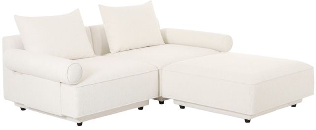 Moe's Home Collection Rosello Nook 3-Piece White L-Shaped Modular Sectional and Ottoman-0
