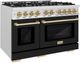 ZLINE Select Autograph Edition 48" Satin Stainless Steel Pro Style Dual Fuel Range with Black Matte Doors and Champagne Bronze Accents-2
