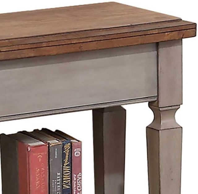 Winners Only® Barnwell Brown Top Chairside Table with Gray Base-2
