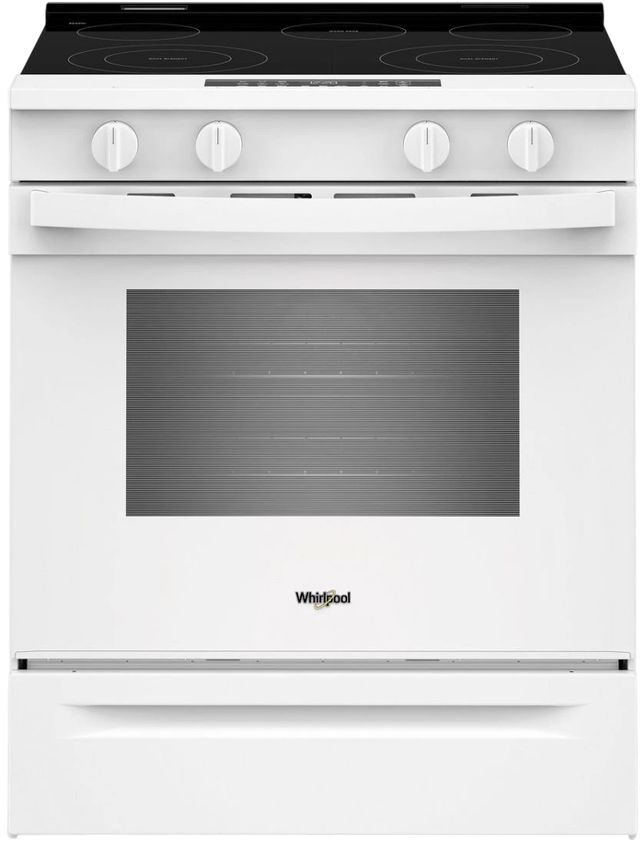 Whirlpool® 30'' White Smart Slide-In Electric Range with Air Cooking Technology and Steam Clean-0