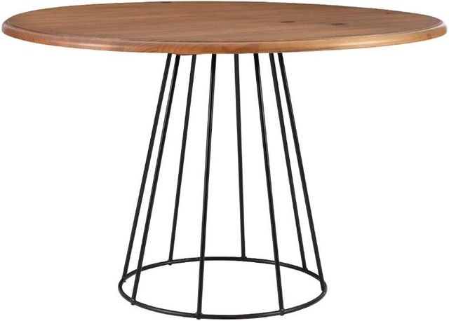 Powell® Sedona Rustic Honey Dining Table with Black Base-0