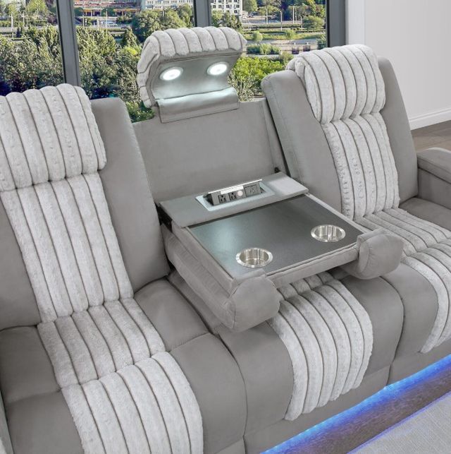 Global Furniture USA U8000 Corduroy Power Recliner Sofa with Reading Light-2