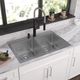 Elkay Crosstown® 3-Piece Polished Satin 33" x 22" x 9" 2-Hole Equal Double Bowl Dual Mount Sink Set-3