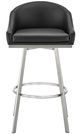 Armen Living Eleanor Black/Brushed Stainless Steel 26'' Counter Stool-1