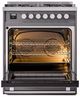 Ilve® Professional Plus II Series 30" Glossy Black Pro Style Dual Fuel Range-2