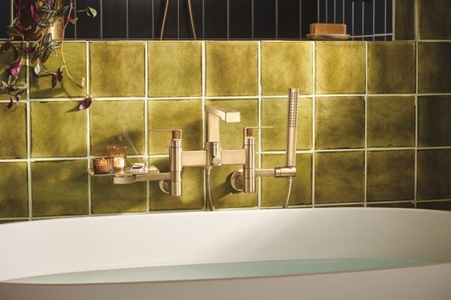 Brizo Frank Lloyd Wright® Brilliance® Luxe Gold® 2-Handle Tub Filler Trim Kit with Gap Lever Handle-2