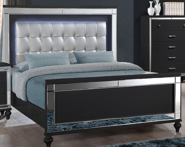 New Classic® Home Furnishings Valentino Black Full Upholstered Bed-0