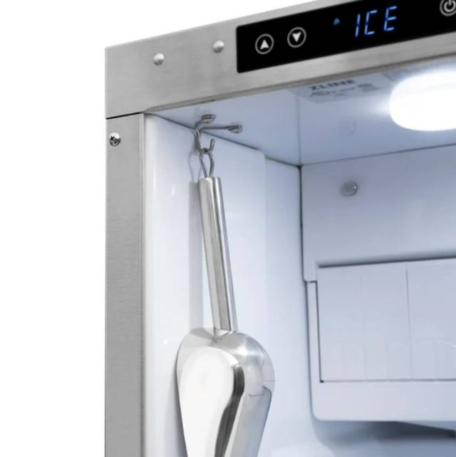 ZLINE Autograph Edition Touchstone 15" 66 lb. Stainless Steel Gourmet Ice Maker with Drain Pump and Solid Stainless Steel Door with Polished Nickel Helix Handle-3