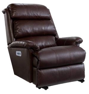 front view of the La-Z-Boy® Astor Chestnut Leather Power Wall Recliner with Headrest and Lumbar