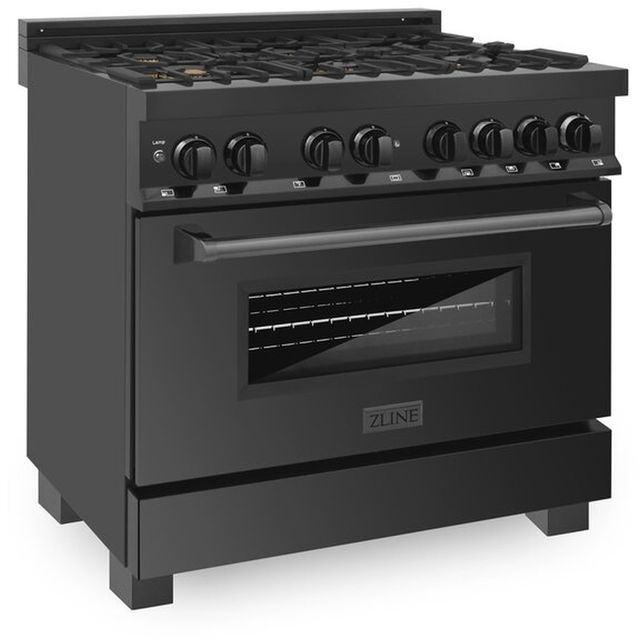 ZLINE 36"  Black Stainless Steel Pro Style Dual Fuel Range-3