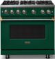 Viking® 5 Series 36" Ivy Pro Style Gas (NG) Range with Brushed Brass Trim-0