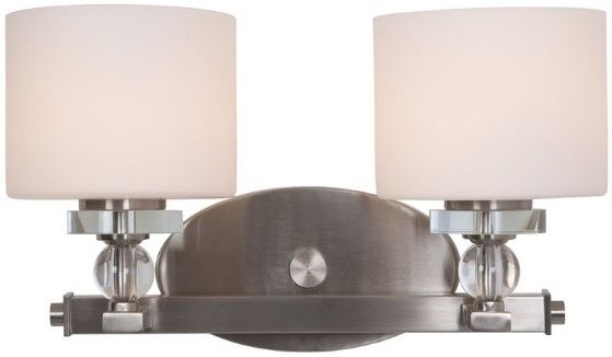 YHD Mitchell Peak Satin Steel/White Dove 2-Light Vanity Lighting-3